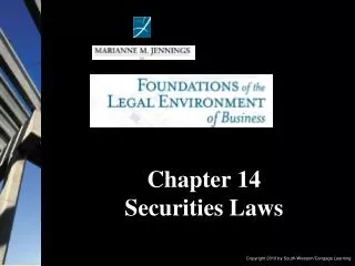 Chapter 14 Securities Laws