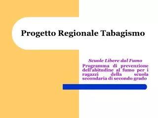 progetto regionale tabagismo