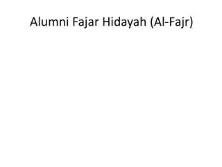 alumni fajar hidayah al fajr