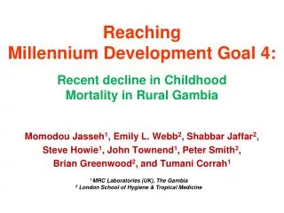 reaching millennium development goal 4