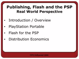 Publishing, Flash and the PSP