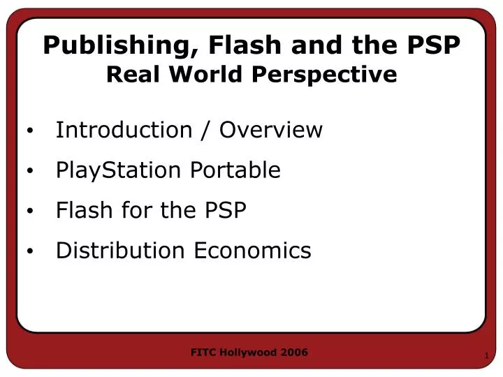 publishing flash and the psp