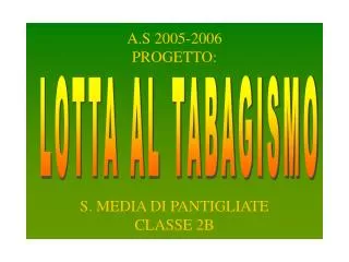 A.S 2005-2006 PROGETTO: S. MEDIA DI PANTIGLIATE CLASSE 2B
