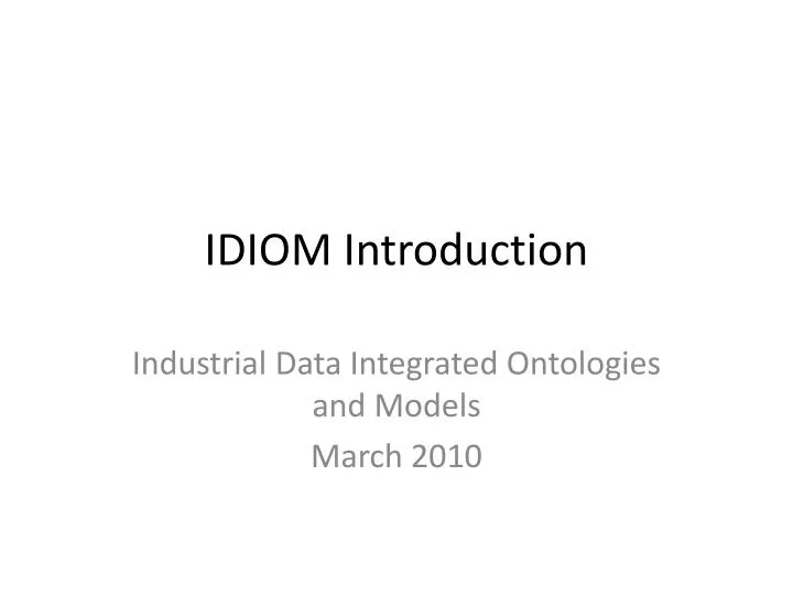 idiom introduction