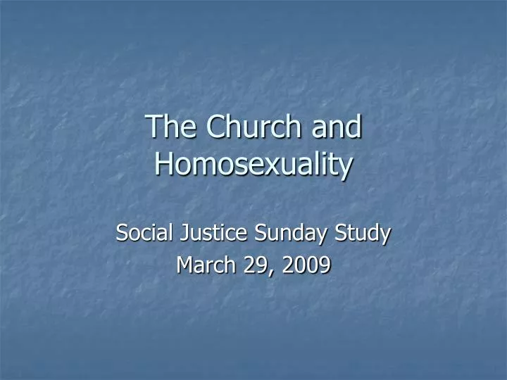 the church and homosexuality