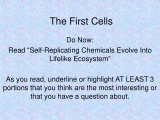 The First Cells
