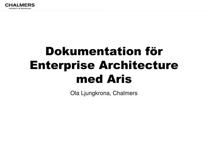 dokumentation f r enterprise architecture med aris