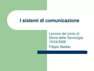 i sistemi di comunicazione
