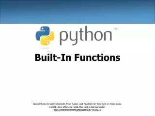 Built-In Functions