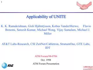Applicability of UNITE