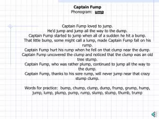 Captain Fump Narration