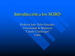 introducci n a los sgbd