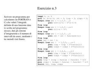 esercizio n 3