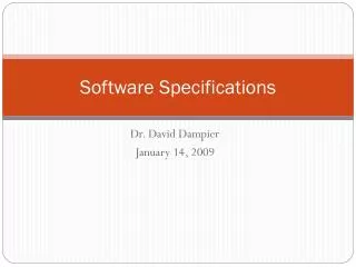 Software Specifications