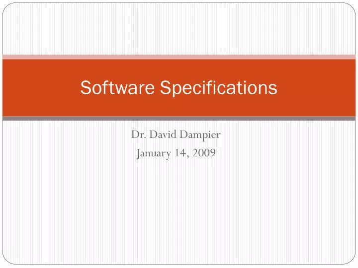 software specifications