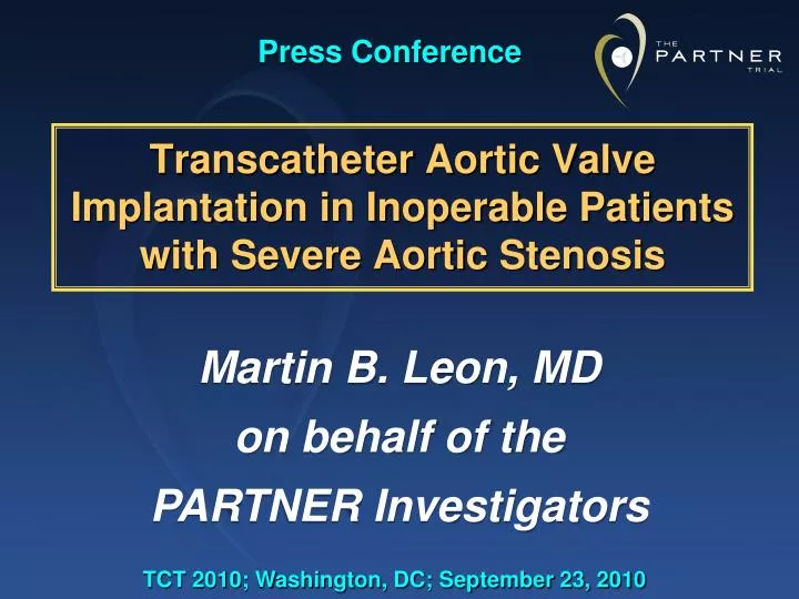transcatheter aortic valve implantation in inoperable patients with severe aortic stenosis