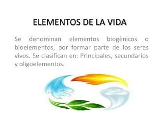 elementos de la vida