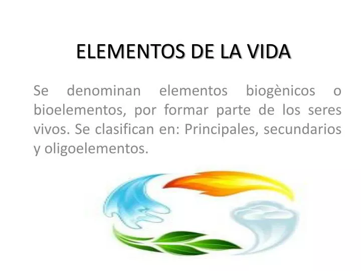 elementos de la vida