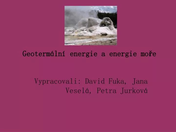 geoterm ln energie a energie mo e