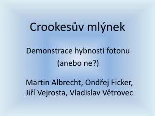 crookes v ml nek