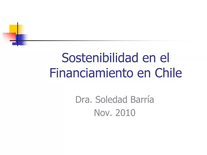 sostenibilidad en el financiamiento en chile
