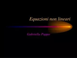equazioni non lineari