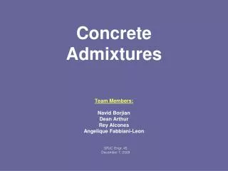 Concrete Admixtures