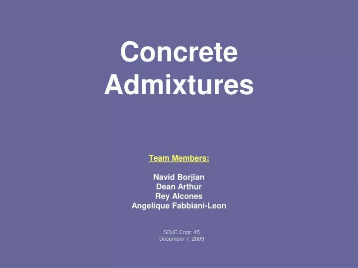 concrete admixtures