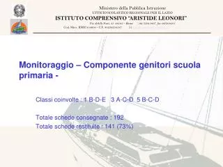 monitoraggio componente genitori scuola primaria