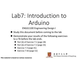 Lab7: Introduction to Arduino