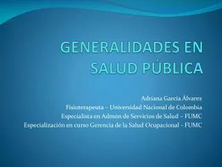 generalidades en salud p blica