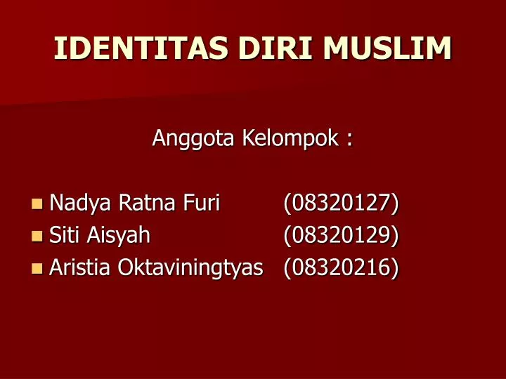 identitas diri muslim