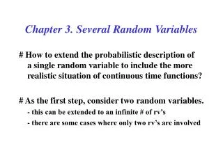 Chapter 3. Several Random Variables