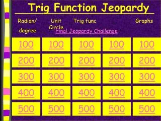 Trig Function Jeopardy
