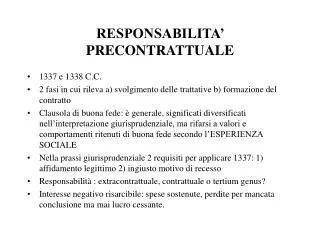 responsabilita precontrattuale