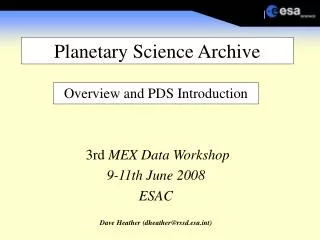 Planetary Science Archive