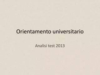 orientamento universitario