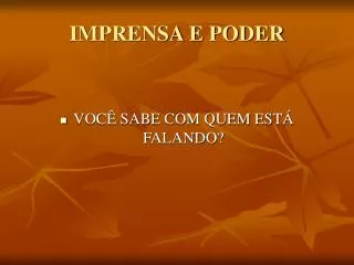 imprensa e poder