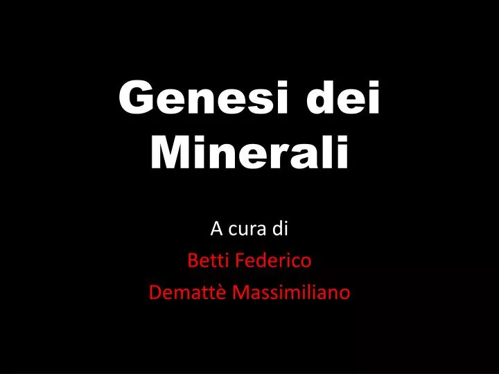genesi dei minerali