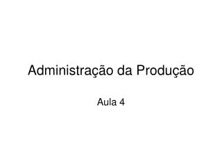 administra o da produ o