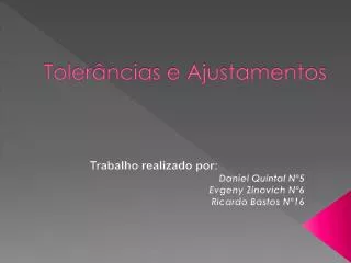 toler ncias e ajustamentos