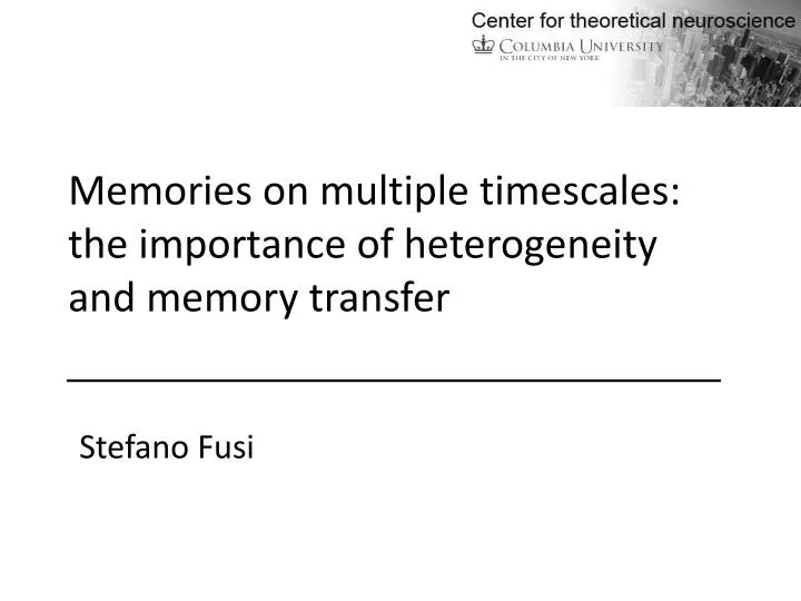 memories on multiple timescales the importance of heterogeneity and memory transfer