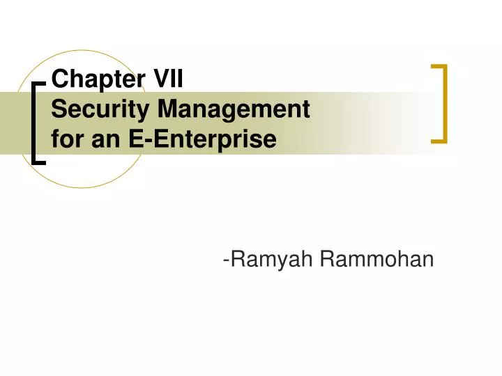 chapter vii security management for an e enterprise