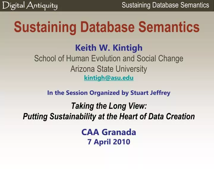 sustaining database semantics
