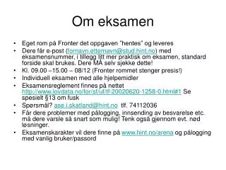 om eksamen