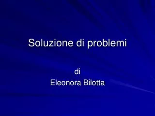soluzione di problemi