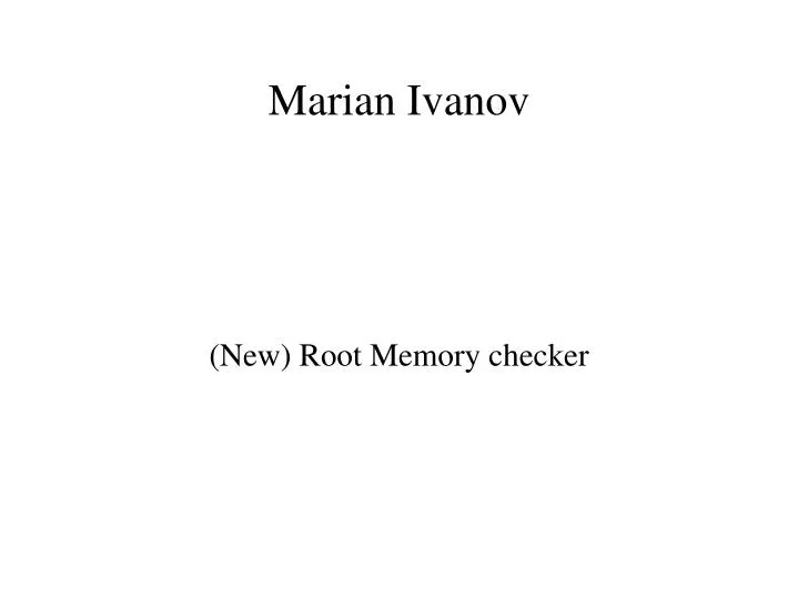 new root memory checker