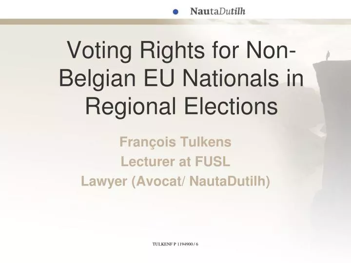 voting rights for non belgian eu nationals in regional elections