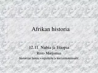 afrikan historia