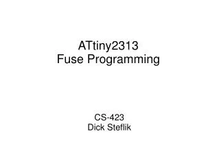 ATtiny2313 Fuse Programming